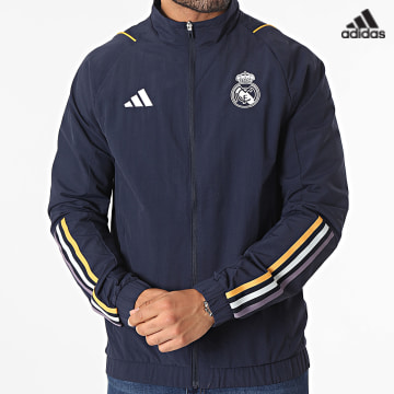 https://laboutiqueofficielle-res.cloudinary.com/image/upload/v1627638668/Desc/Watermark/adidas_performance.svg Adidas Sportswear - Veste Zippée A Bandes Real Madrid IB0862 Bleu Marine
