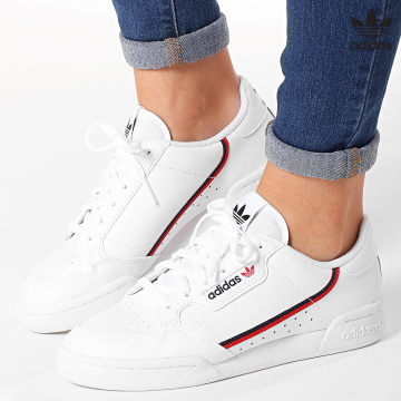 https://laboutiqueofficielle-res.cloudinary.com/image/upload/v1627646526/Desc/Watermark/3adidas_orginal.svg Adidas Originals - Baskets Femme Continental 80 F99787 Footwear White Scarlet Core Navy