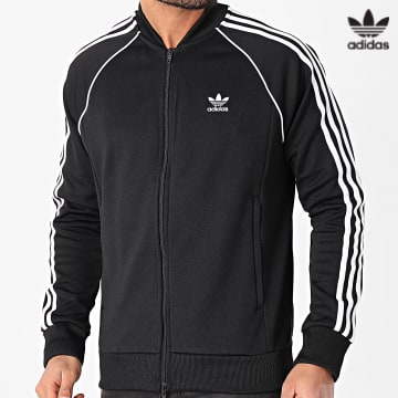 https://laboutiqueofficielle-res.cloudinary.com/image/upload/v1627646526/Desc/Watermark/3adidas_orginal.svg Adidas Originals - Veste Zippée A Bandes Pimeblue SST GF0198 Noir