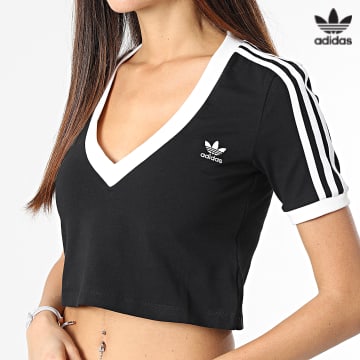 https://laboutiqueofficielle-res.cloudinary.com/image/upload/v1627646526/Desc/Watermark/3adidas_orginal.svg Adidas Originals - Tee Shirt Femme Cropped HC2038 Noir