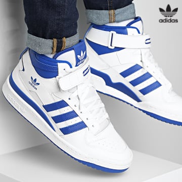 https://laboutiqueofficielle-res.cloudinary.com/image/upload/v1627646526/Desc/Watermark/3adidas_orginal.svg Adidas Originals - Baskets Montantes Forum Mid FY4976 Footwear White Royal Blue