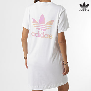 https://laboutiqueofficielle-res.cloudinary.com/image/upload/v1627646526/Desc/Watermark/3adidas_orginal.svg Adidas Originals - Robe Tee Shirt Femme HL6613 Blanc