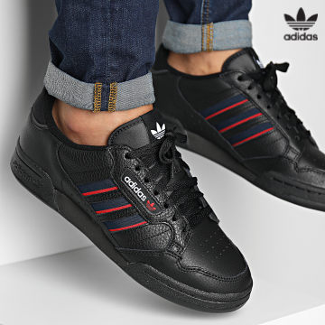 https://laboutiqueofficielle-res.cloudinary.com/image/upload/v1627646526/Desc/Watermark/3adidas_orginal.svg Adidas Originals - Baskets Continental 80 Stripes FX5091 Core Black Collegiate Navy Vive Red