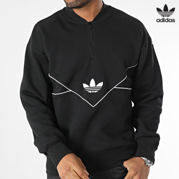 https://laboutiqueofficielle-res.cloudinary.com/image/upload/v1627646526/Desc/Watermark/3adidas_orginal.svg Adidas Originals - Sweat Col Zippé HZ Crew HR5339 Noir