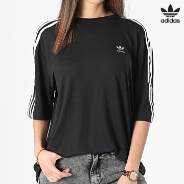 https://laboutiqueofficielle-res.cloudinary.com/image/upload/v1627646526/Desc/Watermark/3adidas_orginal.svg Adidas Originals - Tee Shirt Femme 3 Stripe IU2406 Noir