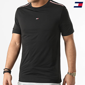 https://laboutiqueofficielle-res.cloudinary.com/image/upload/v1627646949/Desc/Watermark/10logo_tommy_sport.svg Tommy Sport - Tee Shirt A Bandes Global Stripe Tape 1257 Noir
