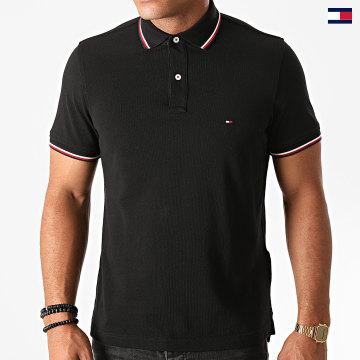 https://laboutiqueofficielle-res.cloudinary.com/image/upload/v1627647047/Desc/Watermark/5logo_tommyhilfiger_watermark.svg Tommy Hilfiger - Polo Manches Courtes Core Tommy Tipped 3080 Noir