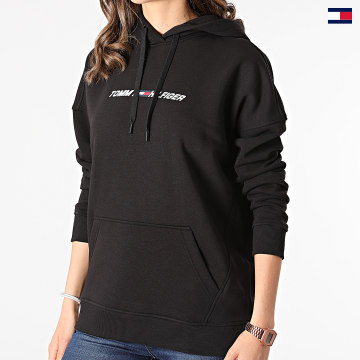 https://laboutiqueofficielle-res.cloudinary.com/image/upload/v1627647047/Desc/Watermark/5logo_tommyhilfiger_watermark.svg Tommy Sport - Sweat Capuche Femme Relaxed Graphic 0980 Noir