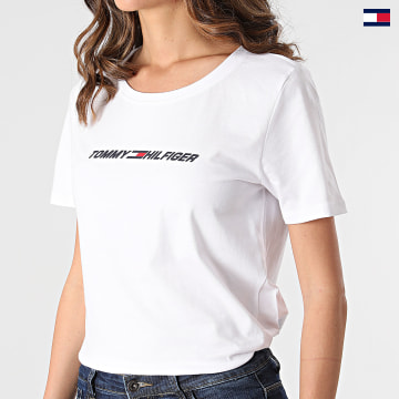 https://laboutiqueofficielle-res.cloudinary.com/image/upload/v1627647047/Desc/Watermark/5logo_tommyhilfiger_watermark.svg Tommy Sport - Tee Shirt Femme Regular Graphic C-nk 1016 Blanc