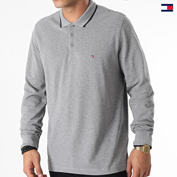 https://laboutiqueofficielle-res.cloudinary.com/image/upload/v1627647047/Desc/Watermark/5logo_tommyhilfiger_watermark.svg Tommy Hilfiger - Polo Manches Longues Basic Tipped 0957 Gris Chiné