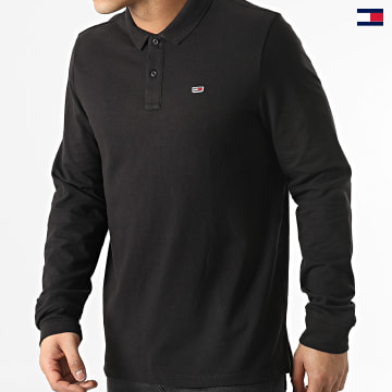 https://laboutiqueofficielle-res.cloudinary.com/image/upload/v1627647047/Desc/Watermark/5logo_tommyhilfiger_watermark.svg Tommy Jeans - Polo Manches Longues Classics Polo 2423 Noir