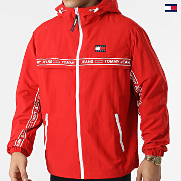 https://laboutiqueofficielle-res.cloudinary.com/image/upload/v1627647047/Desc/Watermark/5logo_tommyhilfiger_watermark.svg Tommy Jeans - Veste Zippée Capuche Chicago Tape 3268 Rouge