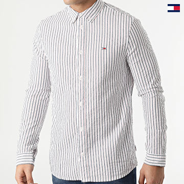 https://laboutiqueofficielle-res.cloudinary.com/image/upload/v1627647047/Desc/Watermark/5logo_tommyhilfiger_watermark.svg Tommy Hilfiger - Chemise Manches Longues A Rayures Casual Stripe 3042 Blanc