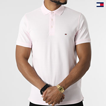 https://laboutiqueofficielle-res.cloudinary.com/image/upload/v1627647047/Desc/Watermark/5logo_tommyhilfiger_watermark.svg Tommy Hilfiger - Polo Manches Courtes 1985 Slim 7771 Rose