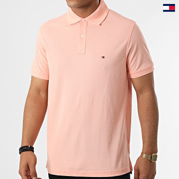 https://laboutiqueofficielle-res.cloudinary.com/image/upload/v1627647047/Desc/Watermark/5logo_tommyhilfiger_watermark.svg Tommy Hilfiger - Polo Manches Courtes Print Under Collar 5685 Corail