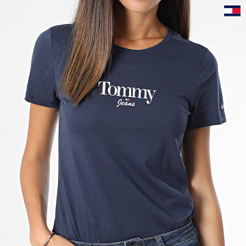 https://laboutiqueofficielle-res.cloudinary.com/image/upload/v1627647047/Desc/Watermark/5logo_tommyhilfiger_watermark.svg Tommy Hilfiger - Tee Shirt Femme Skinny Essential Logo 3696 Bleu Marine