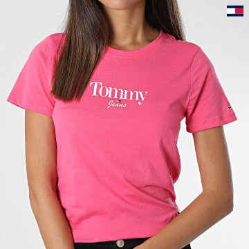 https://laboutiqueofficielle-res.cloudinary.com/image/upload/v1627647047/Desc/Watermark/5logo_tommyhilfiger_watermark.svg Tommy Jeans - Tee Shirt Femme Skinny Essential Logo 3696 Rose