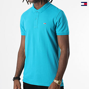 https://laboutiqueofficielle-res.cloudinary.com/image/upload/v1627647047/Desc/Watermark/5logo_tommyhilfiger_watermark.svg Tommy Jeans - Polo Manches Courtes 2219 Turquoise
