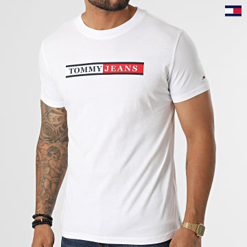 https://laboutiqueofficielle-res.cloudinary.com/image/upload/v1627647047/Desc/Watermark/5logo_tommyhilfiger_watermark.svg Tommy Jeans - Tee Shirt Slim Essential Logo 4979 Blanc