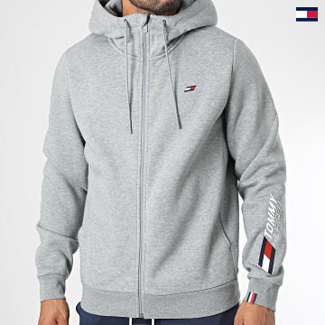 https://laboutiqueofficielle-res.cloudinary.com/image/upload/v1627647047/Desc/Watermark/5logo_tommyhilfiger_watermark.svg Tommy Sport - Sweat Zippé Capuche 7927 Gris Chiné