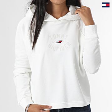 https://laboutiqueofficielle-res.cloudinary.com/image/upload/v1627647047/Desc/Watermark/5logo_tommyhilfiger_watermark.svg Tommy Sport - Sweat Capuche Femme Relaxed TH Graphic S10S101457 Blanc