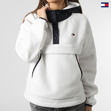 https://laboutiqueofficielle-res.cloudinary.com/image/upload/v1627647047/Desc/Watermark/5logo_tommyhilfiger_watermark.svg Tommy Sport - Veste Polaire Capuche Femme Relaxed Sherpa 1509 Blanc