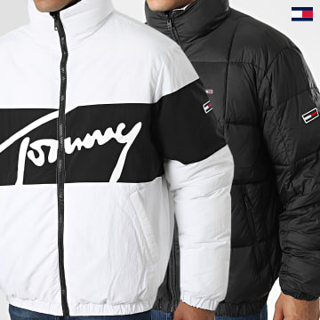 https://laboutiqueofficielle-res.cloudinary.com/image/upload/v1627647047/Desc/Watermark/5logo_tommyhilfiger_watermark.svg Tommy Jeans - Doudoune Réversible Signature 4393 Blanc Noir