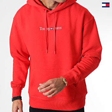 https://laboutiqueofficielle-res.cloudinary.com/image/upload/v1627647047/Desc/Watermark/5logo_tommyhilfiger_watermark.svg Tommy Jeans - Sweat Capuche Linear 5013 Rouge