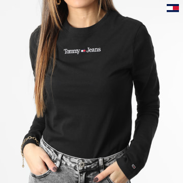 https://laboutiqueofficielle-res.cloudinary.com/image/upload/v1627647047/Desc/Watermark/5logo_tommyhilfiger_watermark.svg Tommy Jeans - Tee Shirt Manches Longues Serif 4363 Noir