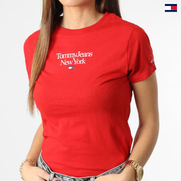 https://laboutiqueofficielle-res.cloudinary.com/image/upload/v1627647047/Desc/Watermark/5logo_tommyhilfiger_watermark.svg Tommy Jeans - Tee Shirt Femme Essential Logo 4899 Rouge