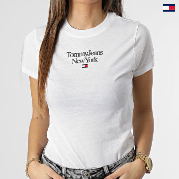 https://laboutiqueofficielle-res.cloudinary.com/image/upload/v1627647047/Desc/Watermark/5logo_tommyhilfiger_watermark.svg Tommy Jeans - Tee Shirt Femme Essential Logo 4899 Blanc
