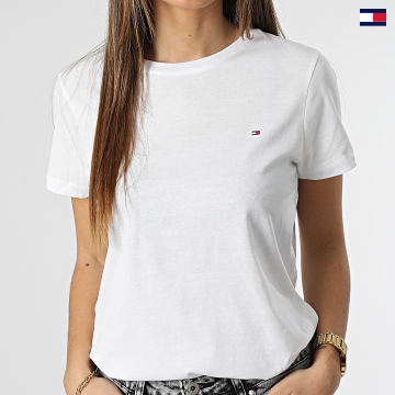 https://laboutiqueofficielle-res.cloudinary.com/image/upload/v1627647047/Desc/Watermark/5logo_tommyhilfiger_watermark.svg Tommy Hilfiger - Tee Shirt Femme Heritage 2043 Blanc