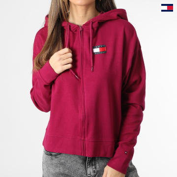 https://laboutiqueofficielle-res.cloudinary.com/image/upload/v1627647047/Desc/Watermark/5logo_tommyhilfiger_watermark.svg Tommy Hilfiger - Sweat Capuche Zippé Femme 3015 Rose