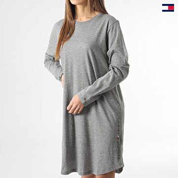 https://laboutiqueofficielle-res.cloudinary.com/image/upload/v1627647047/Desc/Watermark/5logo_tommyhilfiger_watermark.svg Tommy Hilfiger - Robe Tee Shirt Manches Longues Femme Nightdress 3835 Gris Chiné