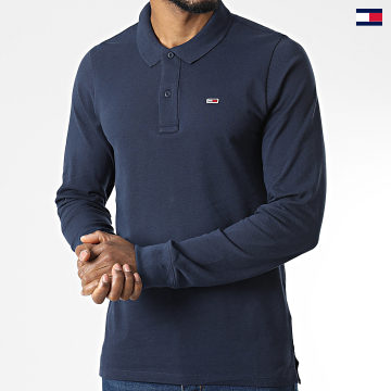 https://laboutiqueofficielle-res.cloudinary.com/image/upload/v1627647047/Desc/Watermark/5logo_tommyhilfiger_watermark.svg Tommy Jeans - Polo Manches Longues Solid 5077 Bleu Marine