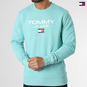 https://laboutiqueofficielle-res.cloudinary.com/image/upload/v1627647047/Desc/Watermark/5logo_tommyhilfiger_watermark.svg Tommy Jeans - Sweat Crewneck Reg Entry 5688 Turquoise Clair