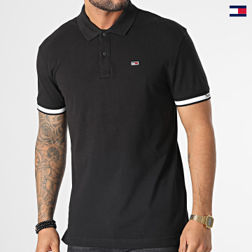 https://laboutiqueofficielle-res.cloudinary.com/image/upload/v1627647047/Desc/Watermark/5logo_tommyhilfiger_watermark.svg Tommy Jeans - Polo Manches Courtes Classic Essential 5751 Noir