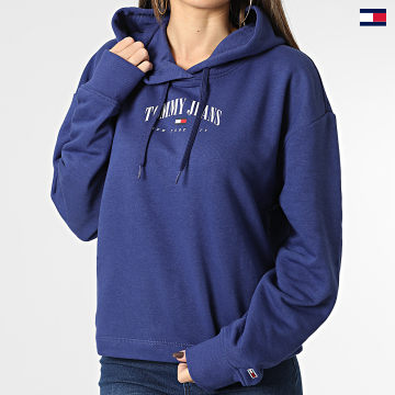 https://laboutiqueofficielle-res.cloudinary.com/image/upload/v1627647047/Desc/Watermark/5logo_tommyhilfiger_watermark.svg Tommy Jeans - Sweat Capuche Femme Relaxed Essential Logo 4852 Bleu Marine