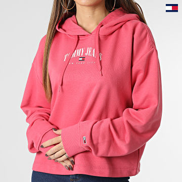 https://laboutiqueofficielle-res.cloudinary.com/image/upload/v1627647047/Desc/Watermark/5logo_tommyhilfiger_watermark.svg Tommy Jeans - Sweat Capuche Femme Relaxed Essential Logo 4852 Rose