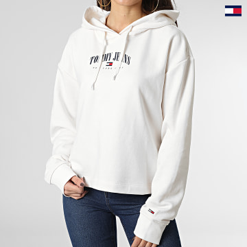 https://laboutiqueofficielle-res.cloudinary.com/image/upload/v1627647047/Desc/Watermark/5logo_tommyhilfiger_watermark.svg Tommy Jeans - Sweat Capuche Femme Relaxed Essential Logo 4852 Beige Clair