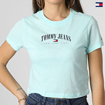 https://laboutiqueofficielle-res.cloudinary.com/image/upload/v1627647047/Desc/Watermark/5logo_tommyhilfiger_watermark.svg Tommy Jeans - Tee Shirt Crop Femme Baby Essential Logo 4910 Bleu Clair