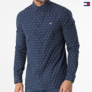 https://laboutiqueofficielle-res.cloudinary.com/image/upload/v1627647047/Desc/Watermark/5logo_tommyhilfiger_watermark.svg Tommy Jeans - Chemise Manches Longues Essential Dobby 5401 Bleu Marine