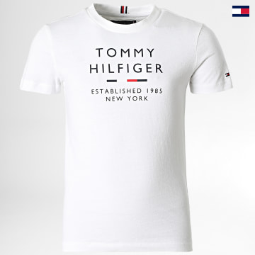 https://laboutiqueofficielle-res.cloudinary.com/image/upload/v1627647047/Desc/Watermark/5logo_tommyhilfiger_watermark.svg Tommy Hilfiger - Tee Shirt Enfant Logo 8027 Blanc