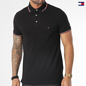 https://laboutiqueofficielle-res.cloudinary.com/image/upload/v1627647047/Desc/Watermark/5logo_tommyhilfiger_watermark.svg Tommy Hilfiger - Polo Manches Courtes 1985 RWB Tipped Slim 9533 Noir
