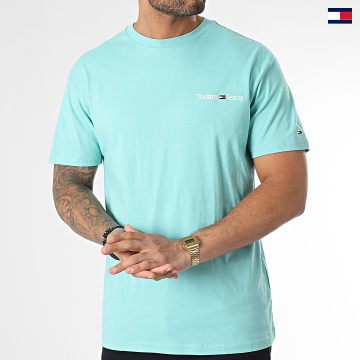https://laboutiqueofficielle-res.cloudinary.com/image/upload/v1627647047/Desc/Watermark/5logo_tommyhilfiger_watermark.svg Tommy Jeans - Tee Shirt Classic Linear Chest 5790 Turquoise