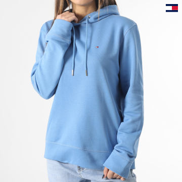 https://laboutiqueofficielle-res.cloudinary.com/image/upload/v1627647047/Desc/Watermark/5logo_tommyhilfiger_watermark.svg Tommy Hilfiger - Sweat Capuche Femme Regular 2206 Bleu Clair