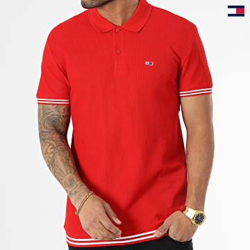 https://laboutiqueofficielle-res.cloudinary.com/image/upload/v1627647047/Desc/Watermark/5logo_tommyhilfiger_watermark.svg Tommy Jeans - Polo Manches Courtes Classic Tipping 6219 Rouge