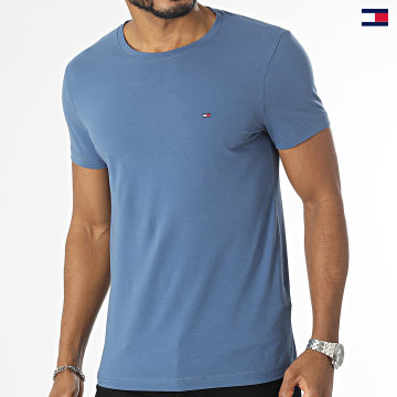 https://laboutiqueofficielle-res.cloudinary.com/image/upload/v1627647047/Desc/Watermark/5logo_tommyhilfiger_watermark.svg Tommy Hilfiger - Tee Shirt A Rayures Stretch Slim 0800 Bleu Marine