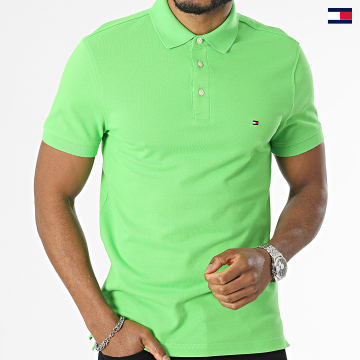 https://laboutiqueofficielle-res.cloudinary.com/image/upload/v1627647047/Desc/Watermark/5logo_tommyhilfiger_watermark.svg Tommy Hilfiger - Polo Manches Courtes 1985 Slim 7771 Vert Clair