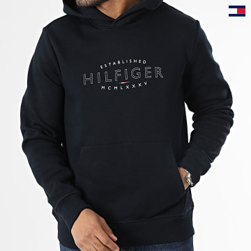 https://laboutiqueofficielle-res.cloudinary.com/image/upload/v1627647047/Desc/Watermark/5logo_tommyhilfiger_watermark.svg Tommy Hilfiger - Sweat Capuche Hilfiger Curve Logo 0013 Bleu Marine